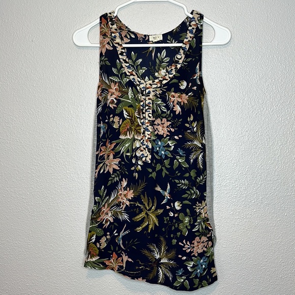 Anthropologie Tiny Floral Tank size XS - Picture 1 of 5
